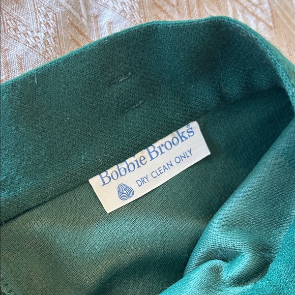 70s Bobbie Brooks Green HiRise Wide Leg Wool Blend Trousers - Picture 2 of 5